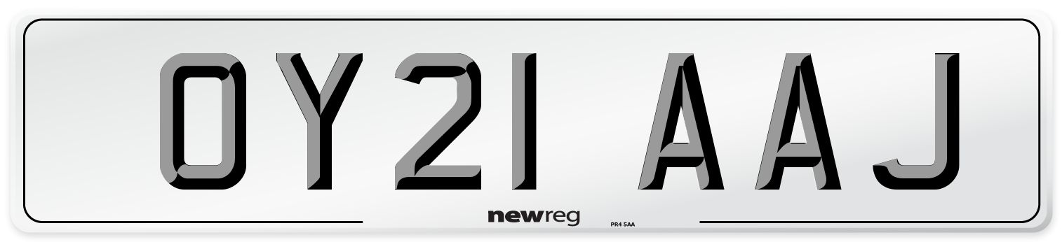 OY21 AAJ Number Plate from New Reg